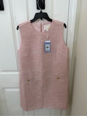 NWT Sail to Sable Pink Blush Textured Midi Dress